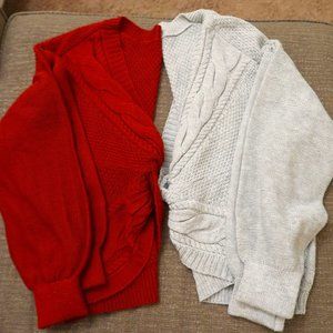 Womens Plus Braided Cropped Sweater